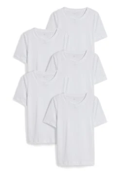 Multipack 5 Pack - T-Shirt Basic - White -Ulla Popken Winkel 8421eb6fabc848f08f4fde516eb2dc39