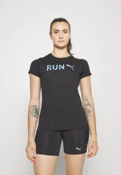 Puma Graphic Tee Run - T-Shirt Print - Black