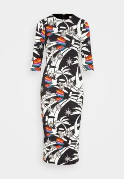 Farm Rio Toucans Wave Midi Dress - Jerseyjurk - Black -Ulla Popken Winkel 87b73fe0ecf545a28f9e0b73de19a748