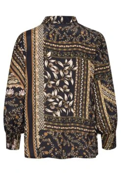 Kaffe Katila - Overhemdblouse - Black Brown Scarf Print -Ulla Popken Winkel 88c0df330c5442d9a4775747b5c8ddd2