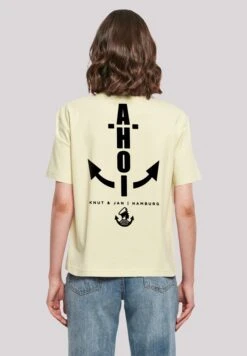 F4NT4STIC Ahoi Anker Knut Jan Hamburg - T-Shirt Print - Softyellow