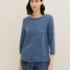 Tom Tailor Waffle Structure - Longsleeve - Stormy Sea Blue