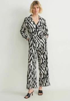 Jumpsuit - Black White -Ulla Popken Winkel 8c76e06783254e2697ba8a1e2abfcc43