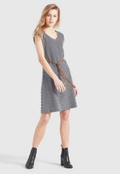 Khujo Leifa - Jurk - Dunkelblau-Weiß Gestreift -Ulla Popken Winkel 8d57322fc91245dca265a36fc523bc65