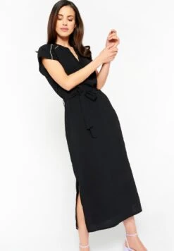 LOLALIZA With V-Neck - Jurk - Black -Ulla Popken Winkel 9727612bbc394bfc85da1e4872f15931