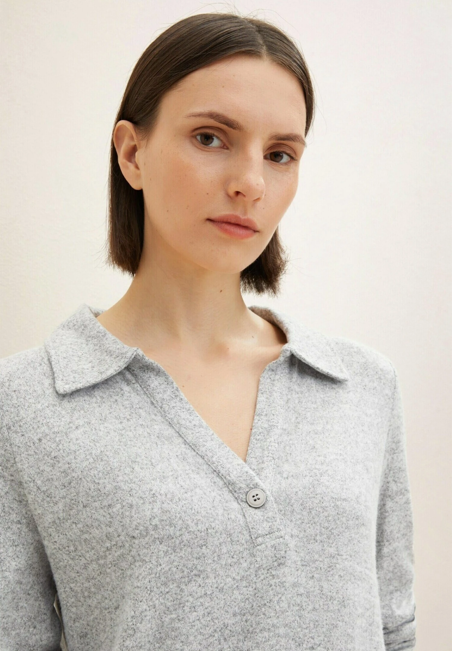 Tom Tailor Langarm Mit Polokragen - Poloshirt - Concrete Grey Melange 4 Tom Tailor Langarm Mit Polokragen - Poloshirt - Concrete Grey Melange - Afbeelding 4