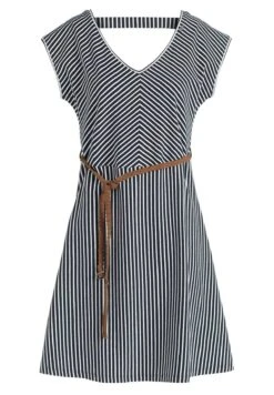Khujo Leifa - Jurk - Dunkelblau-Weiß Gestreift -Ulla Popken Winkel 9d068a2c6e13419593aa845c5c1b1c09