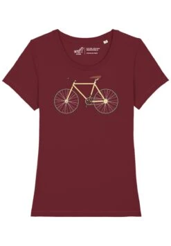 Yellow Bike - T-Shirt Print - Burgundy