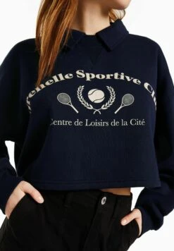 BERSHKA Print With Collar - Poloshirt - Royal Blue -Ulla Popken Winkel a26b7f111dfd410389d9bbaab28ef458