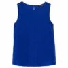 Marks & Spencer Linen Blend High Neck - Top - Electric Blue