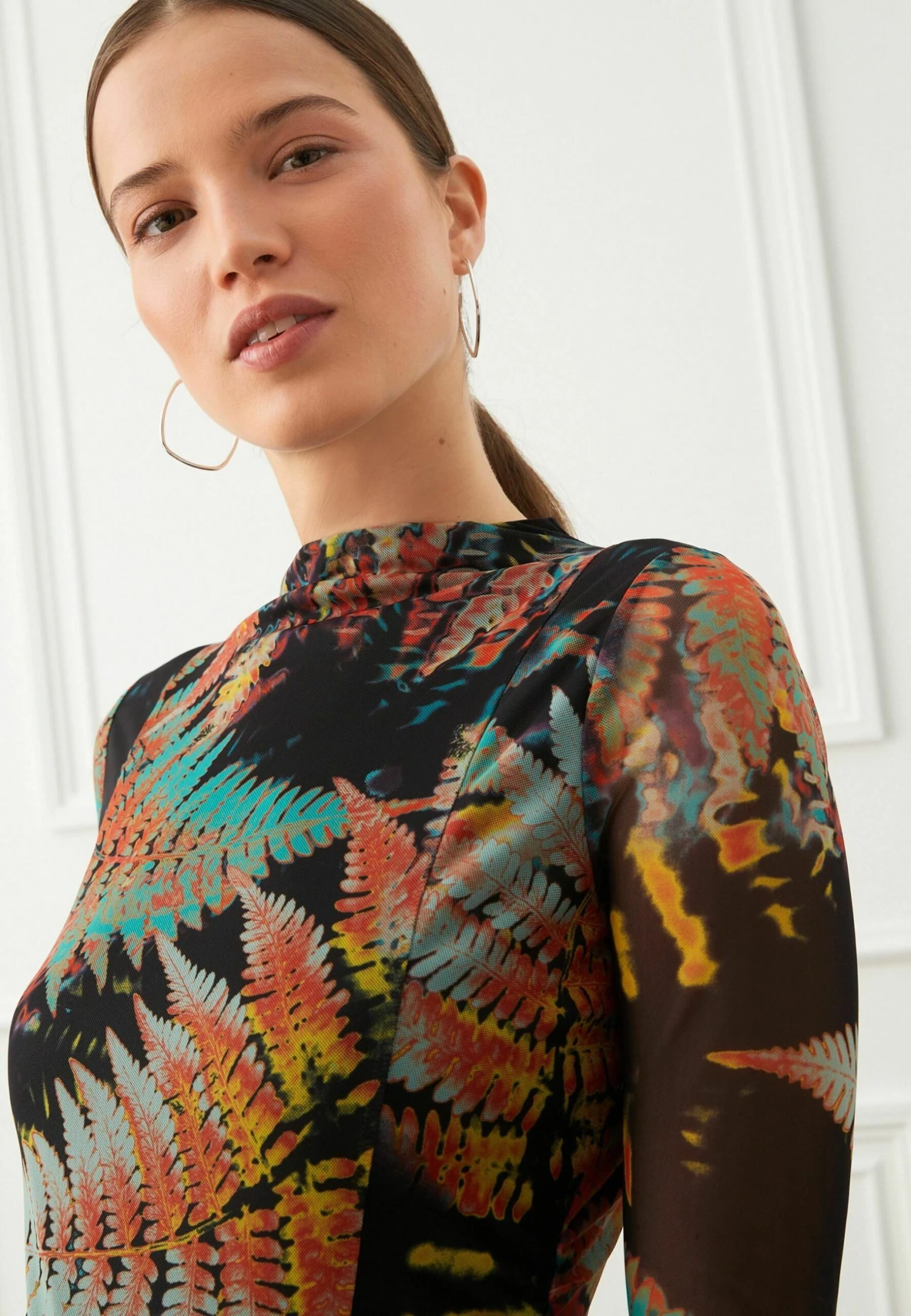 Next Long Sleeve Standard - Maxi-Jurk - Black Fern Print 3 Next Long Sleeve Standard - Maxi-Jurk - Black Fern Print - Afbeelding 3