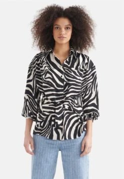 Zebra Print - Overhemdblouse - Black/White