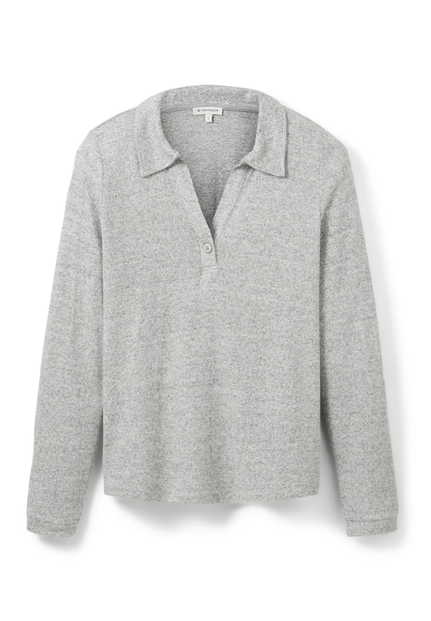 Tom Tailor Langarm Mit Polokragen - Poloshirt - Concrete Grey Melange 7 Tom Tailor Langarm Mit Polokragen - Poloshirt - Concrete Grey Melange - Afbeelding 7