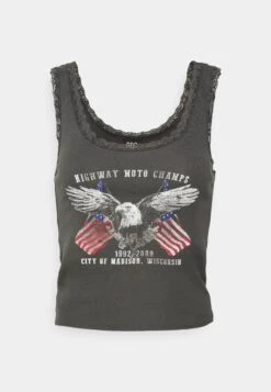 BDG Urban Outfitters Eagle Lace Trim Tank - Top - Charcoal 8 BDG Urban Outfitters Eagle Lace Trim Tank - Top - Charcoal -Ulla Popken Winkel b05404d03ff14820991abfd12cb1e3dc