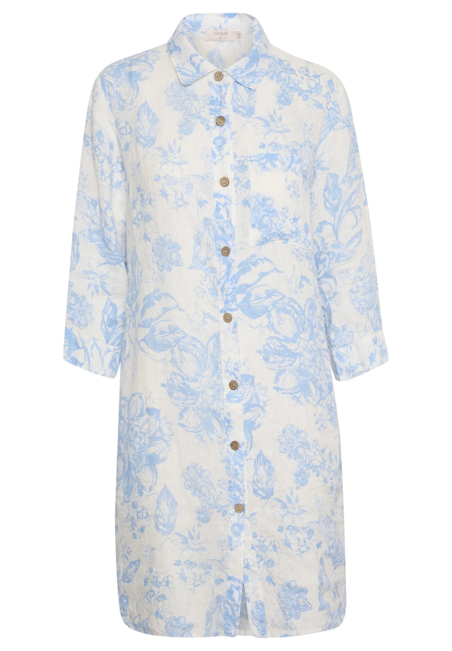 Cream Bellis Long - Overhemdblouse - Blue Botanic Garden 5 Cream Bellis Long - Overhemdblouse - Blue Botanic Garden - Afbeelding 5