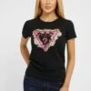 Guess Mit Logo Dreieck - T-Shirt Print - Schwarz