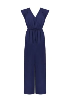 Shirred Waist- Jumpsuit - Blue -Ulla Popken Winkel b71e451cd5e54f17bb0c650c9359e512