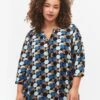 Zizzi Mit 3/4-Ärmeln - Blouse - Geometric Aop