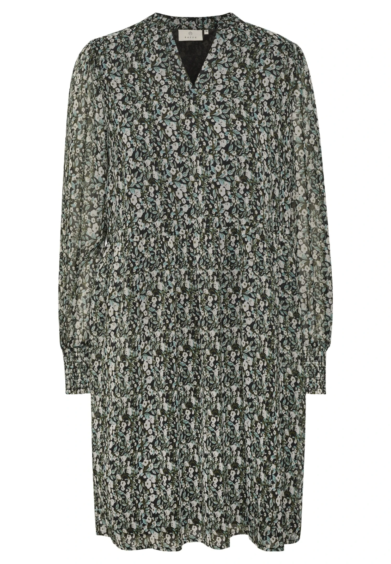 Kaffe Kalenny - Jurk - BlackGreen Chalk Flower 4 Kaffe Kalenny - Jurk - BlackGreen Chalk Flower - Afbeelding 4
