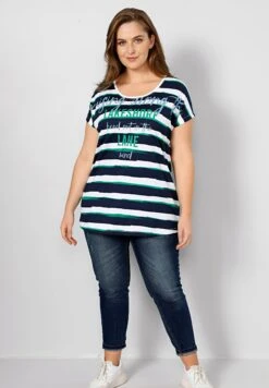 T-Shirt Print - Weiß Blau 10 T-Shirt Print - Weiß Blau -Ulla Popken Winkel ba50097f6b634c1e9a8492ec840aeb58