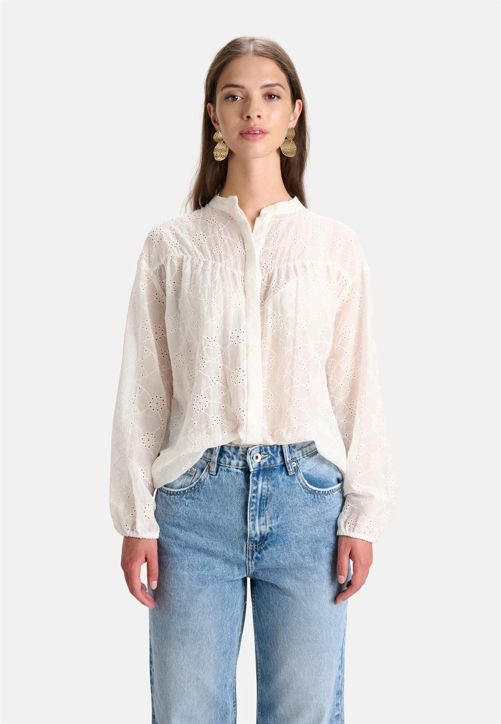 Overhemdblouse - Off-White 1 Overhemdblouse - Off-White