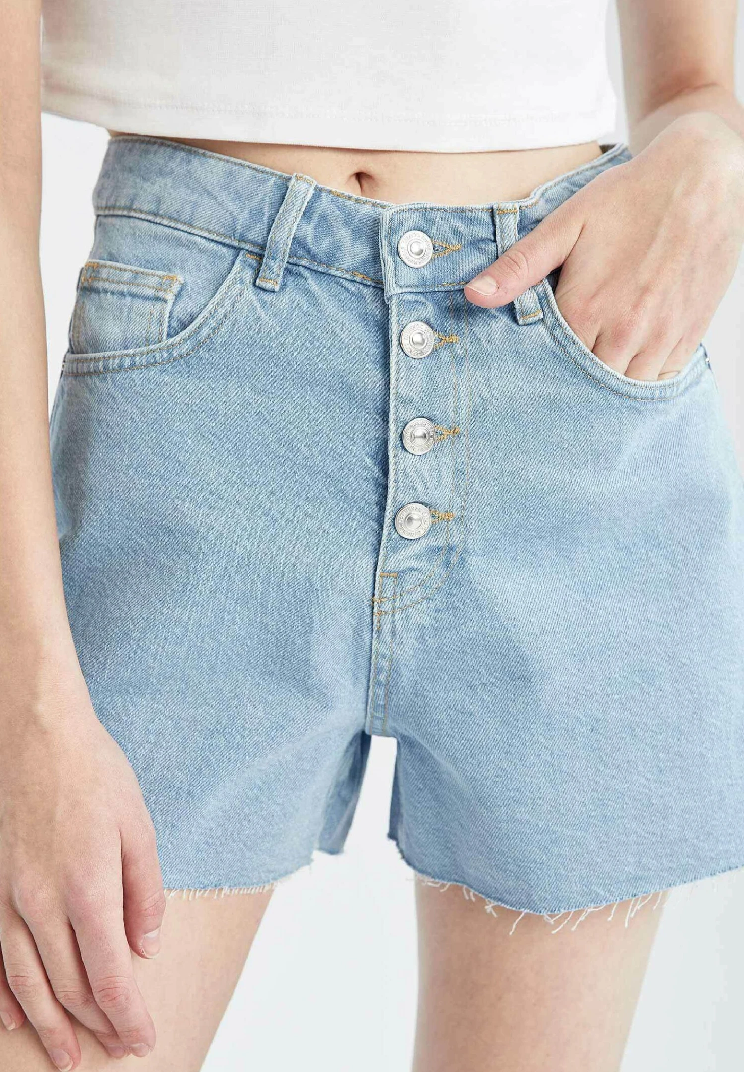 DeFacto Mom Fit - Jeansshort - Blue 4 DeFacto Mom Fit - Jeansshort - Blue - Afbeelding 4