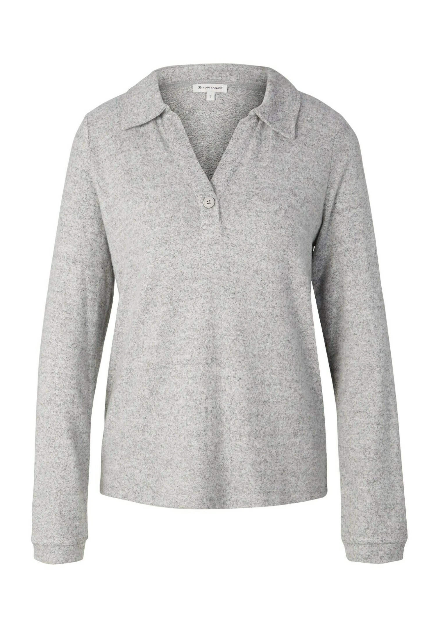 Tom Tailor Langarm Mit Polokragen - Poloshirt - Concrete Grey Melange 5 Tom Tailor Langarm Mit Polokragen - Poloshirt - Concrete Grey Melange - Afbeelding 5