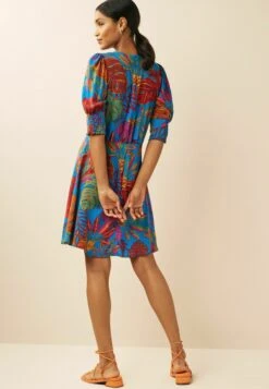 Next Short Sleeve Mini Petite - Jurk - Blue Floral -Ulla Popken Winkel cdc30c34d8c4435fb255d85e7995969d