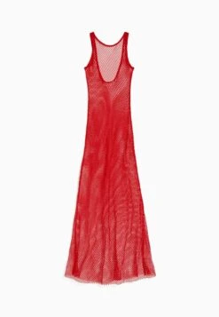 BERSHKA Long Strappy - Maxi-Jurk - Red -Ulla Popken Winkel cfaad55fd869494ca6568ad730238a87