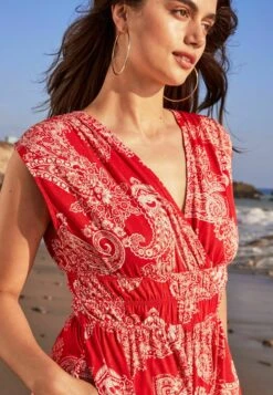 Next V Neck Standard - Jumpsuit - Red Paisley -Ulla Popken Winkel d13bf6a0941e421bbddfcc738ba1b892