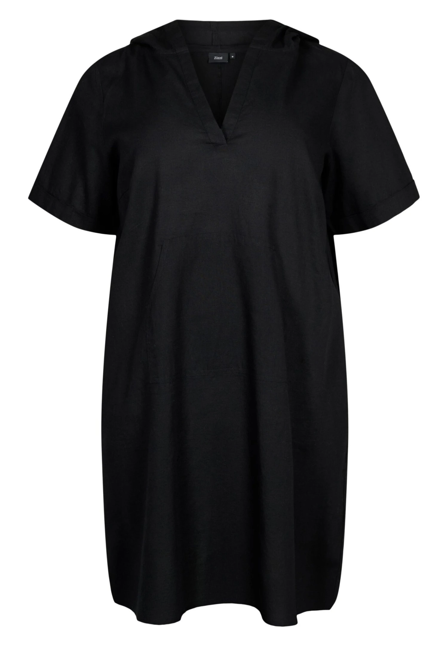 Zizzi Short-Sleeved With Hood - Jurk - Black 4 Zizzi Short-Sleeved With Hood - Jurk - Black - Afbeelding 4