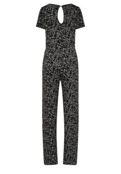 Leaf Print- Jumpsuit - Black -Ulla Popken Winkel d6307dce51ce42829712a62ccb61d12a