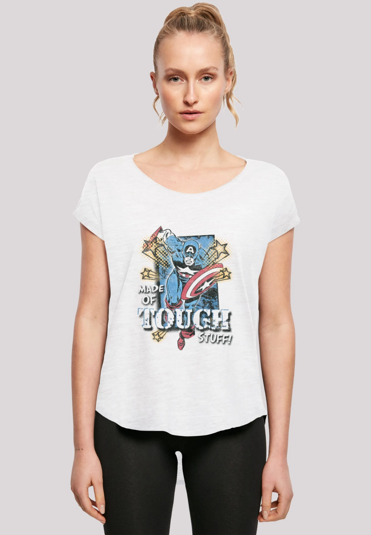 F4NT4STIC Marvel Captain America Made Of Tough Stuff - T-Shirt Print - White 1 F4NT4STIC Marvel Captain America Made Of Tough Stuff - T-Shirt Print - White
