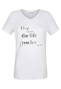 T-Shirt Print - Weiß/Schwarz -Ulla Popken Winkel e01e8fe4182647e69ce6d95eeeca28a2