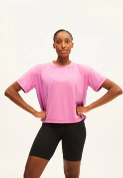 Armedangels Claaudi Claaudi - T-Shirt Basic - Raspberry Pink Bright Lime