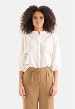 Lurex Detail Gebroken - Overhemdblouse - Offwhite