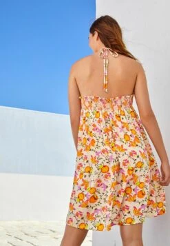 Next Halterneck Standard - Jurk - White Floral -Ulla Popken Winkel efd9c12aadc84e678a421cfc0fda674f