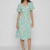 Vila Vilovie S/S Wrap Midi /Su - Noos - Jurk - Lettuce Green