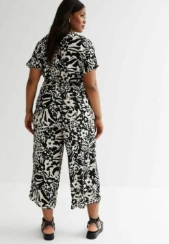 Curves Animal Print Crop- Jumpsuit - Black Pattern -Ulla Popken Winkel f20bd5d0c8494fa08e0e39741b320740