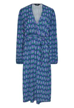 Lts Geometric Print Wrap - Jerseyjurk - Blue -Ulla Popken Winkel f4434dcbb3f3417fbaa1bb4dbce120c5