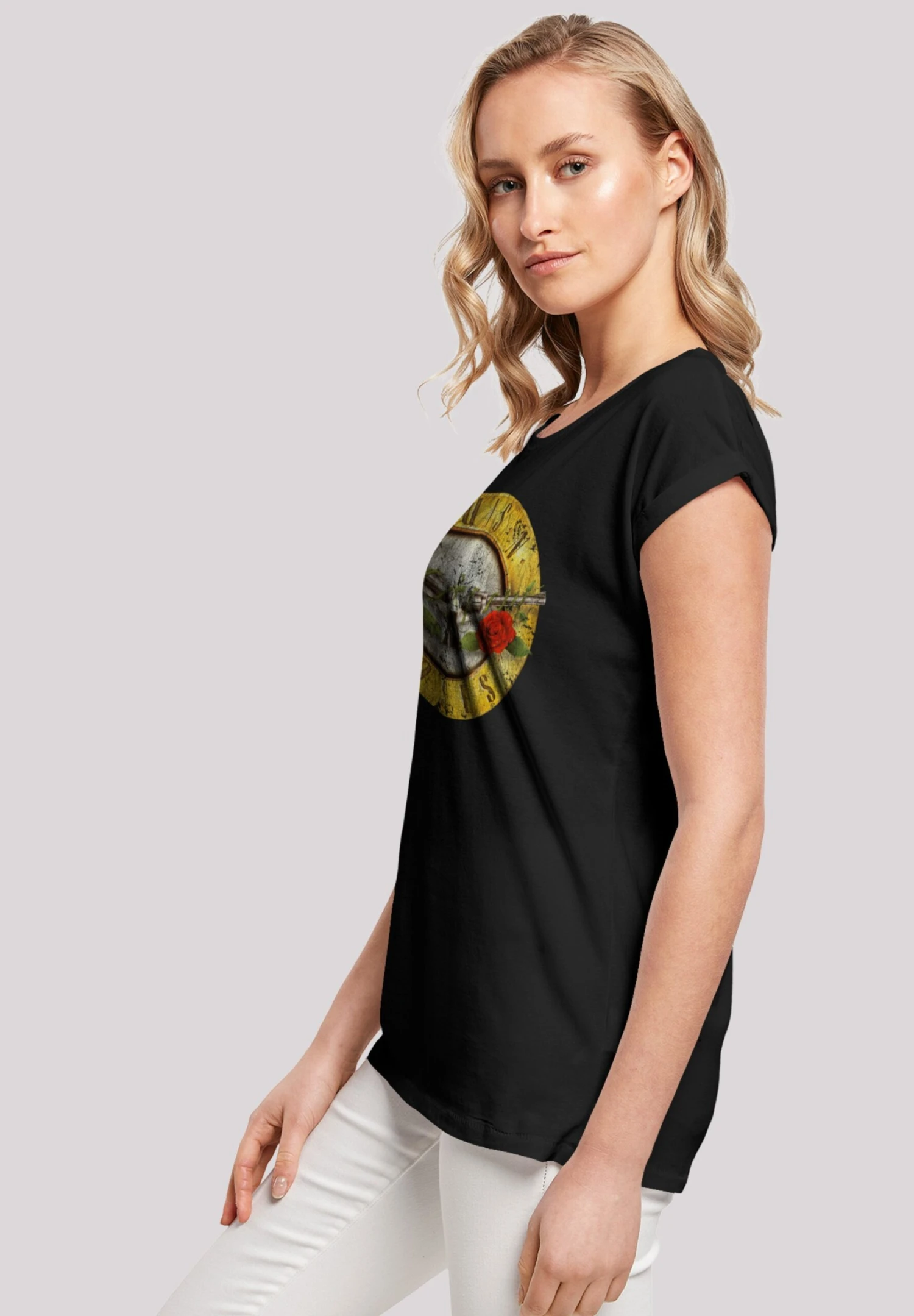 F4NT4STIC Guns 'N' Roses Band Vintage Classic Logo (Distressed) - T-Shirt Print - Black 4 F4NT4STIC Guns 'N' Roses Band Vintage Classic Logo (Distressed) - T-Shirt Print - Black - Afbeelding 4