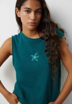 PULL & BEAR Sleeveless Rustic With Embroidery - Top - Green -Ulla Popken Winkel f5258c4ea9cf42faaad4d0e278f6abc5