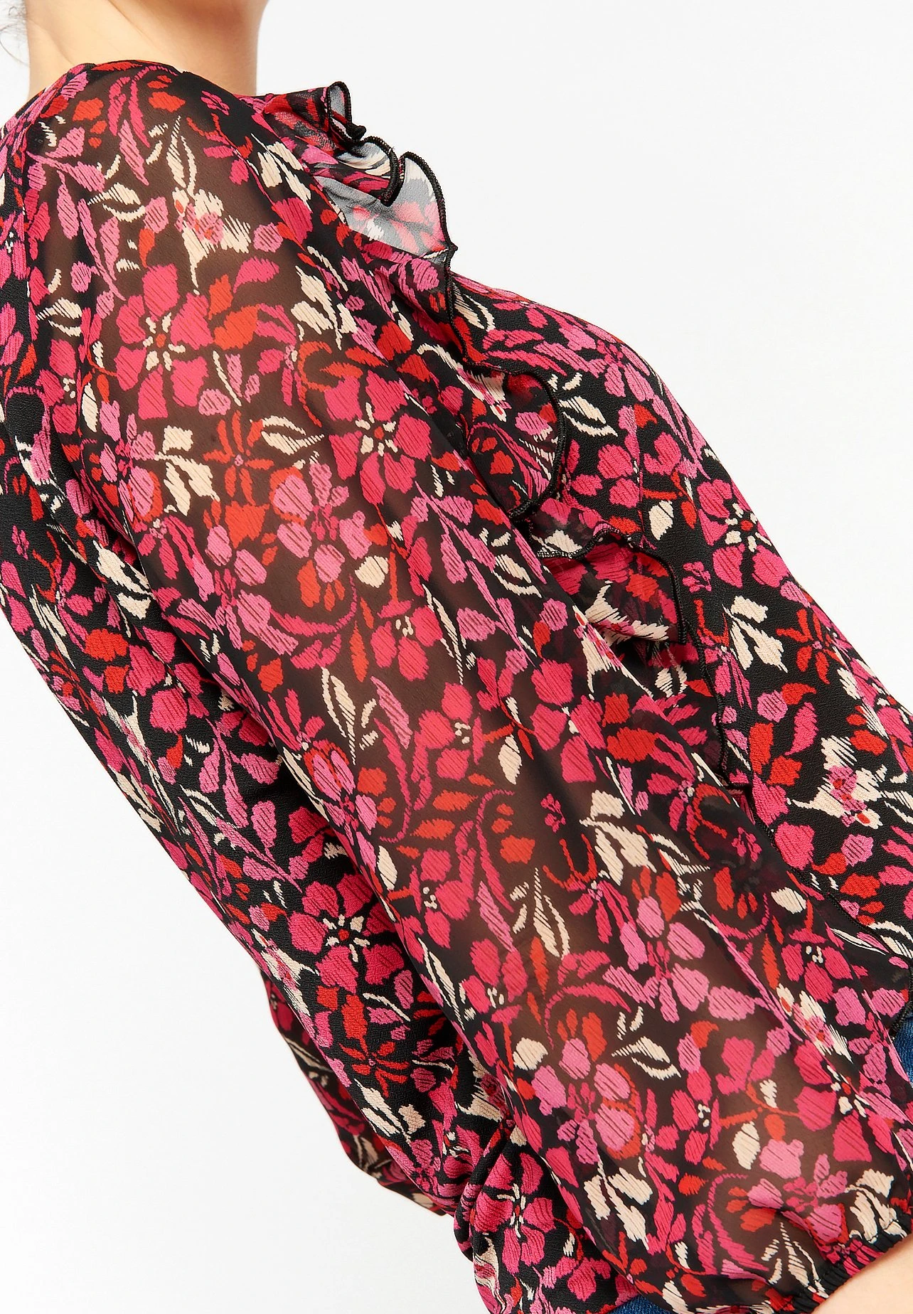 LOLALIZA Floral Print - Blouse - Black 4 LOLALIZA Floral Print - Blouse - Black - Afbeelding 4