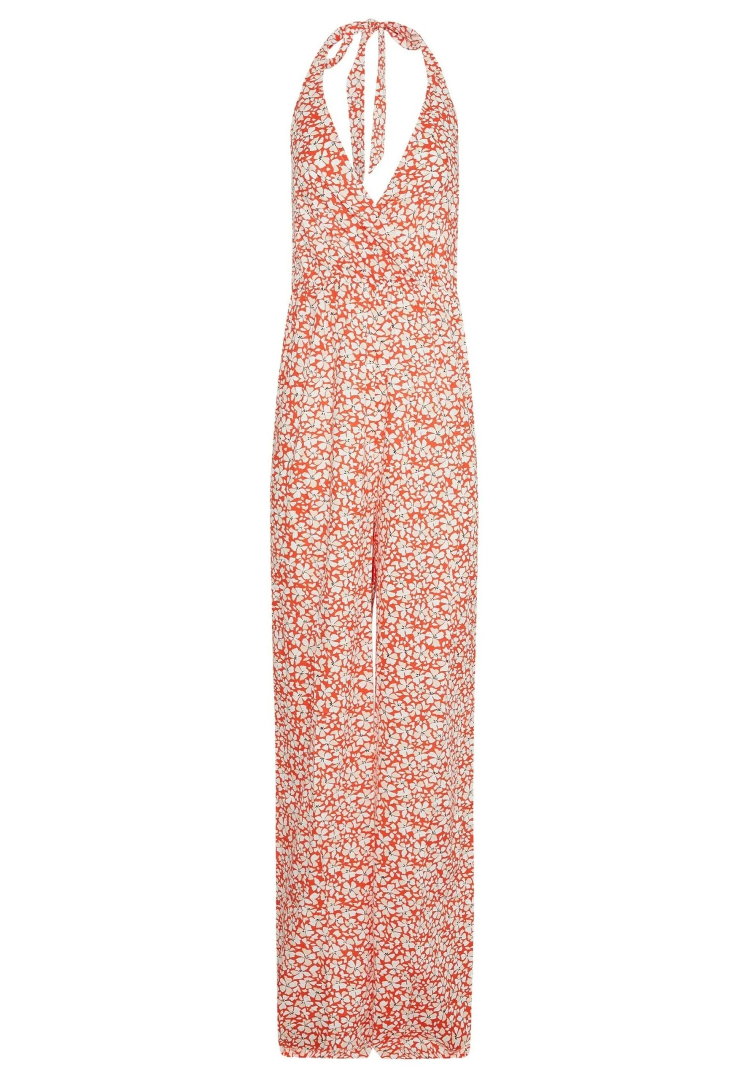 Printed Halter Neck- Jumpsuit - Orange 6 Printed Halter Neck- Jumpsuit - Orange - Afbeelding 6