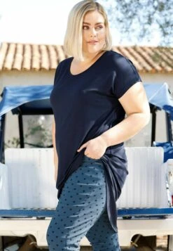 T-Shirt Basic - Marineblau -Ulla Popken Winkel fa93a7c8773c41c785f131b929afd0a5