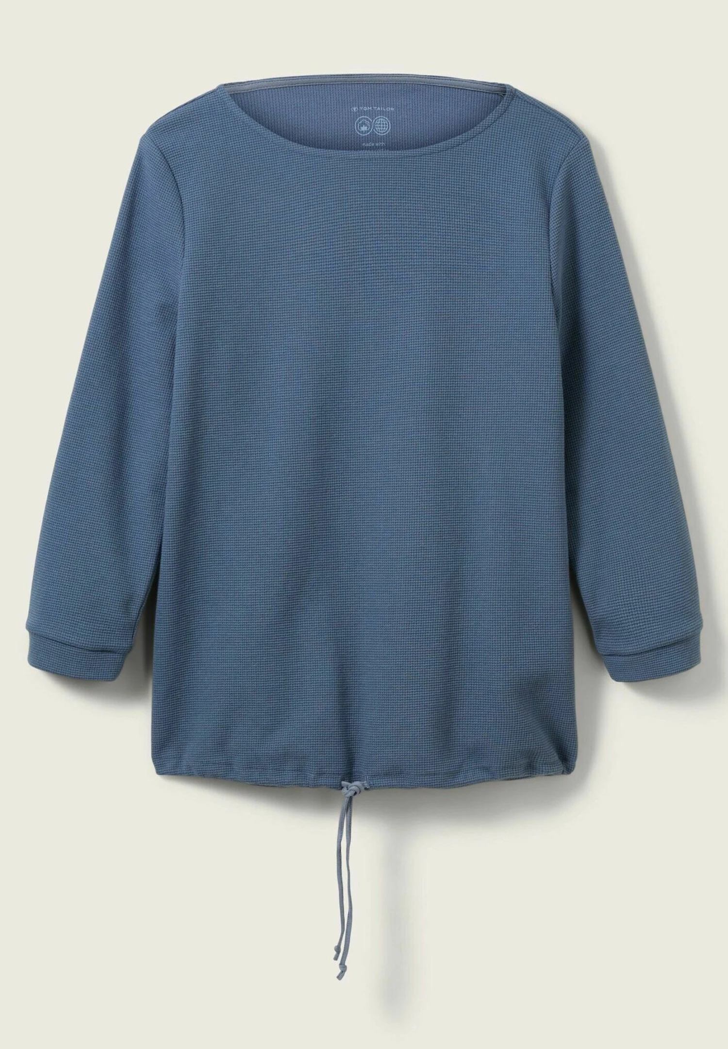 Tom Tailor Waffle Structure - Longsleeve - Stormy Sea Blue 8 Tom Tailor Waffle Structure - Longsleeve - Stormy Sea Blue - Afbeelding 8