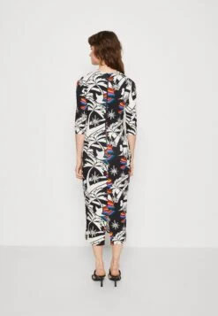 Farm Rio Toucans Wave Midi Dress - Jerseyjurk - Black -Ulla Popken Winkel feb3734ae02740fcb19c002d42d2e300