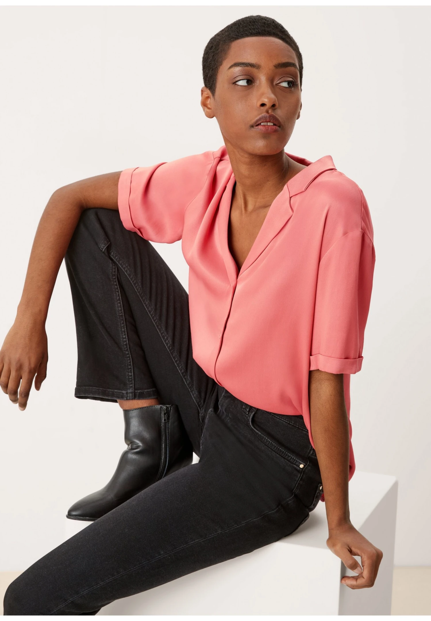 S.Oliver BLACK LABEL Overhemdblouse - Faded Rose 2 S.Oliver BLACK LABEL Overhemdblouse - Faded Rose - Afbeelding 2