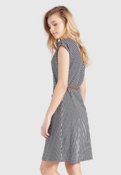 Khujo Leifa - Jurk - Dunkelblau-Weiß Gestreift -Ulla Popken Winkel ff5b9aeccd6e4f43ae0b8a04bce539c8