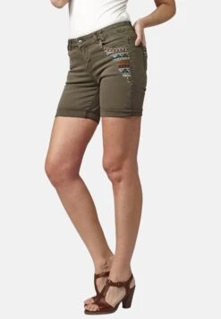Koroshi Jeansshort - Kaki -Ulla Popken Winkel ff77ff39a555417fb659a4e978f4d24c